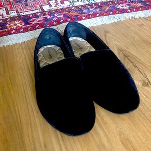 Birdies Starling Black Velvet Flat Shoes